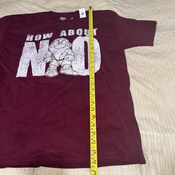 Disney Grumpy Dwarf Shirt Mens Large Maroon How About No T-Shirt Disney Park New - Picture 6 of 8